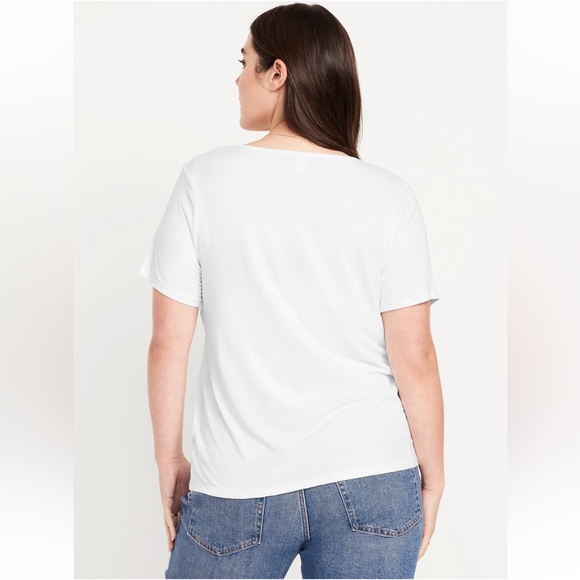 Old Navy Luxe V-Neck Slub Knit T-Shirt Bundle of Two Size Medium and Large - Picture 5 of 12